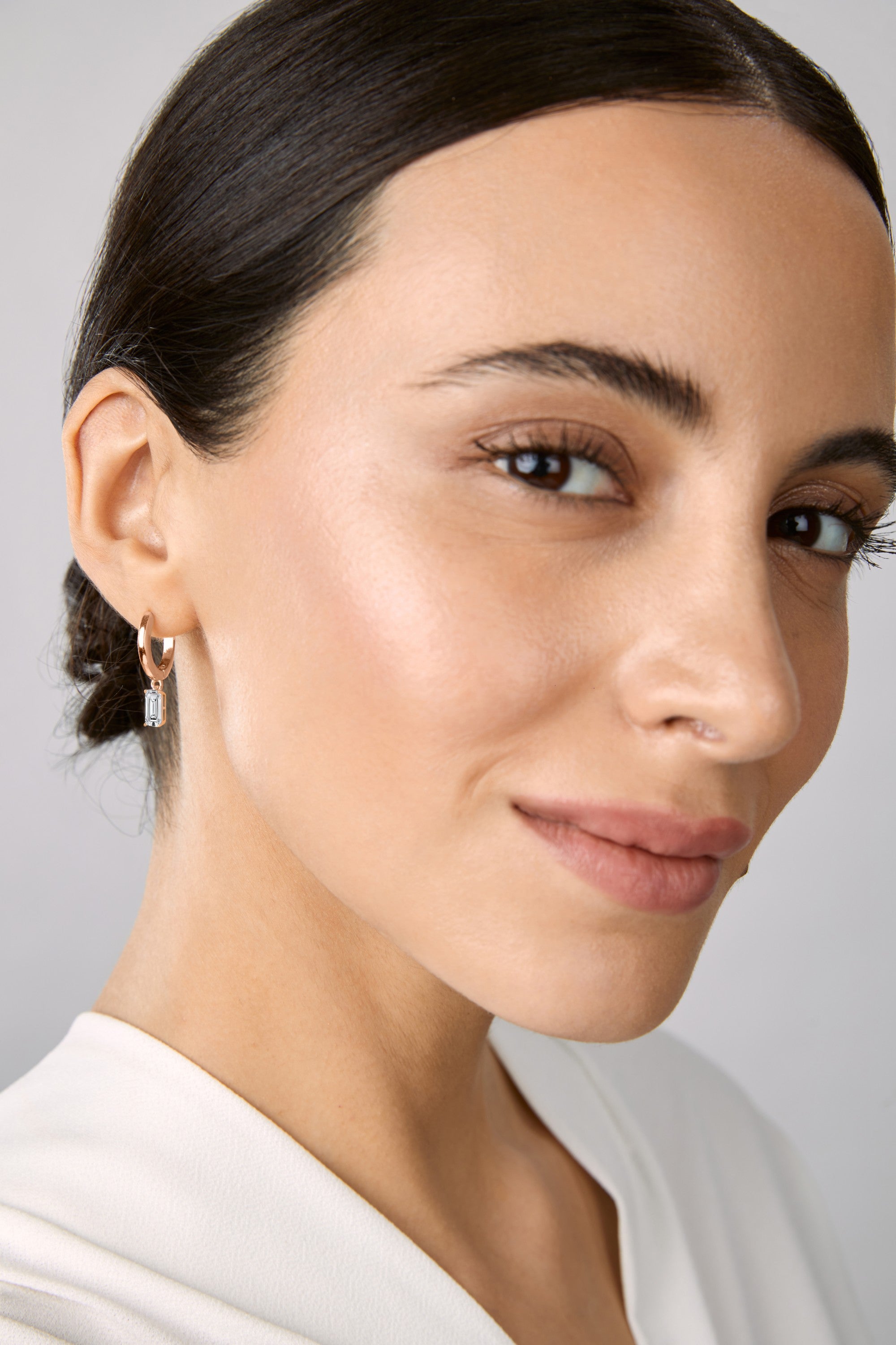 Baguette Shape Crystal Clip On Earring 