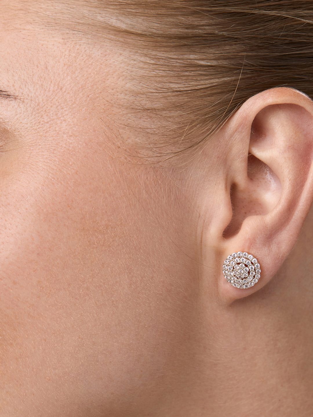 Crystal Button Stud Earring