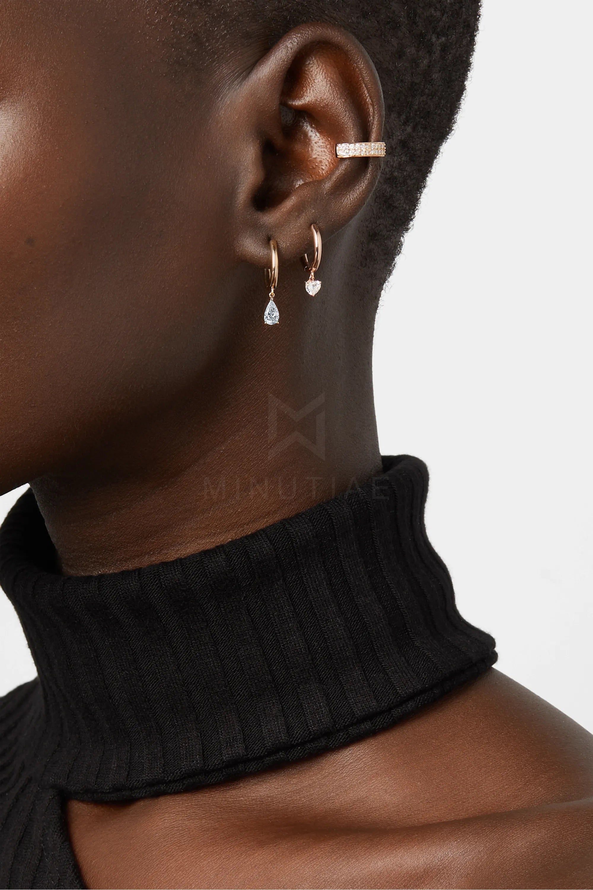 Pear Shape Crystal Clip On Earring 